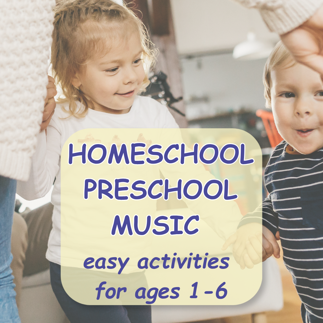 Young Children dancing during homeschool preschool music